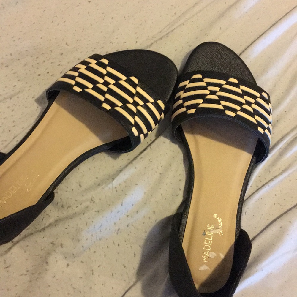 Slip on open toe flats